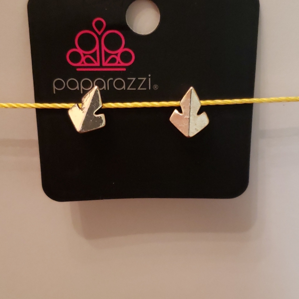 4/$10 Fire Drill rose gold post earring